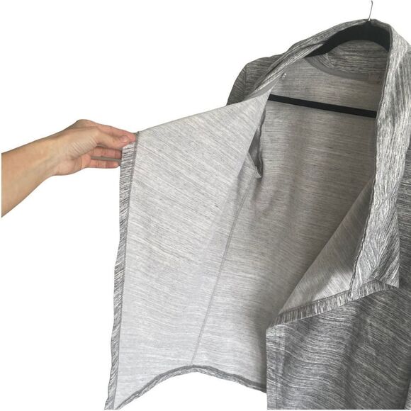 Danskin Grey Asymmetrical Long Sleeve Sweater Jacket Grey M - Picture 7 of 10